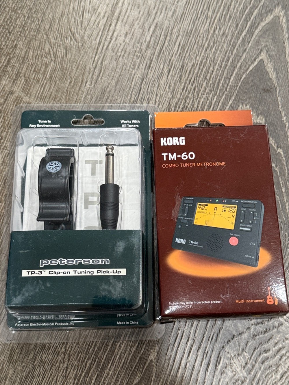 Korg TM-60 Combo Tuner Metronome & Peterson TP-3 Clip-On Tuning Pickup Set